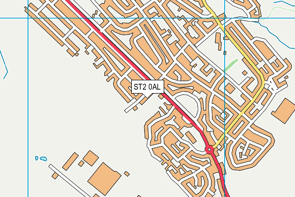 ST2 0AL map - OS VectorMap District (Ordnance Survey)
