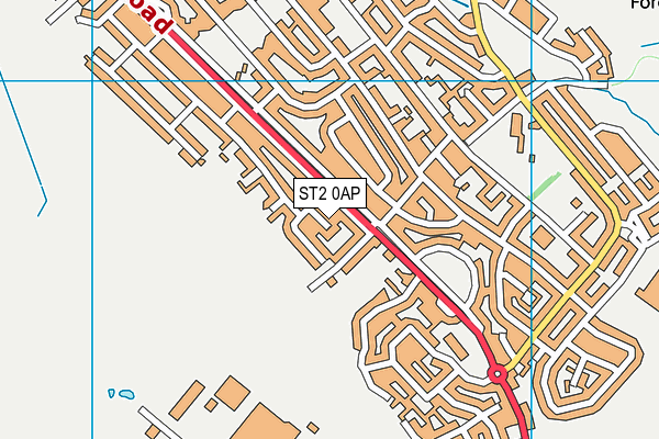 ST2 0AP map - OS VectorMap District (Ordnance Survey)