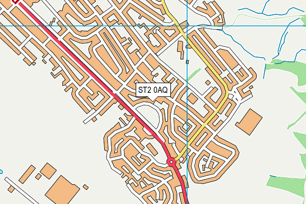 ST2 0AQ map - OS VectorMap District (Ordnance Survey)