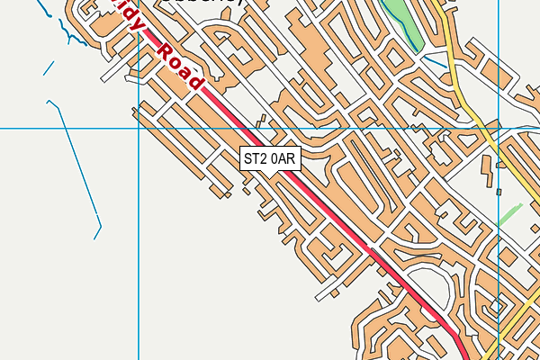 ST2 0AR map - OS VectorMap District (Ordnance Survey)