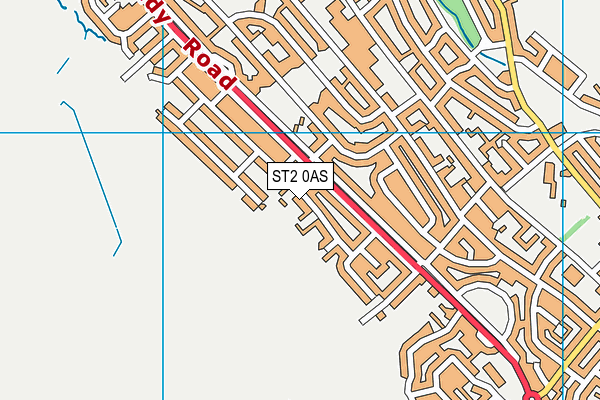 ST2 0AS map - OS VectorMap District (Ordnance Survey)