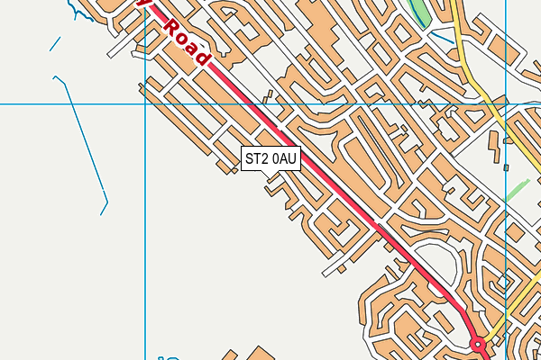 ST2 0AU map - OS VectorMap District (Ordnance Survey)