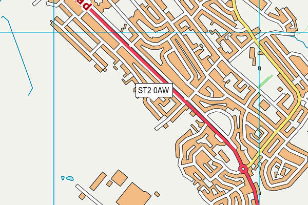 ST2 0AW map - OS VectorMap District (Ordnance Survey)