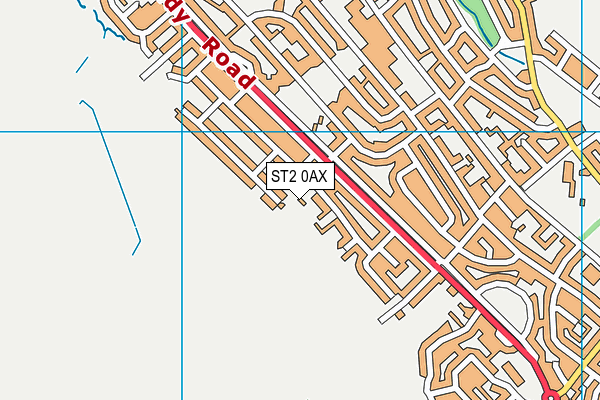 ST2 0AX map - OS VectorMap District (Ordnance Survey)