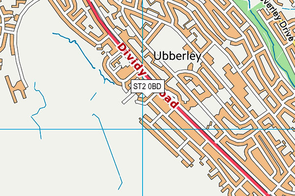 ST2 0BD map - OS VectorMap District (Ordnance Survey)