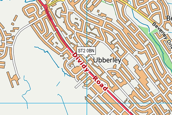 ST2 0BN map - OS VectorMap District (Ordnance Survey)