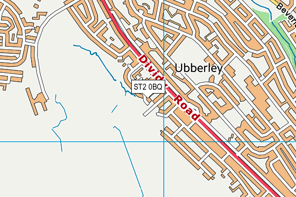 ST2 0BQ map - OS VectorMap District (Ordnance Survey)