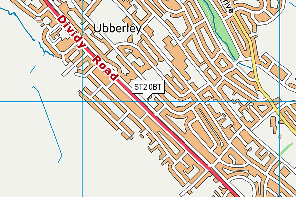 ST2 0BT map - OS VectorMap District (Ordnance Survey)