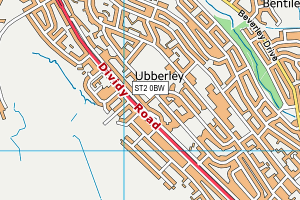 ST2 0BW map - OS VectorMap District (Ordnance Survey)