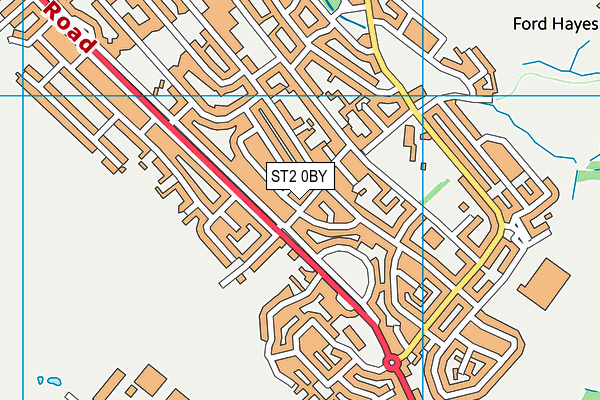 ST2 0BY map - OS VectorMap District (Ordnance Survey)