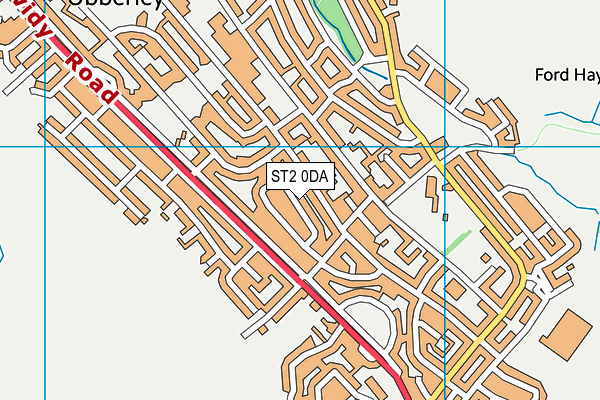 ST2 0DA map - OS VectorMap District (Ordnance Survey)