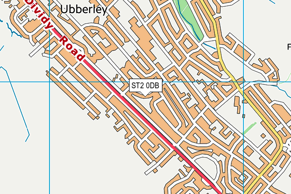 ST2 0DB map - OS VectorMap District (Ordnance Survey)