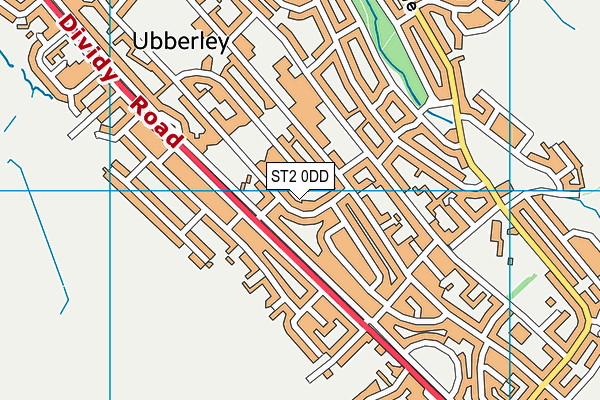 ST2 0DD map - OS VectorMap District (Ordnance Survey)