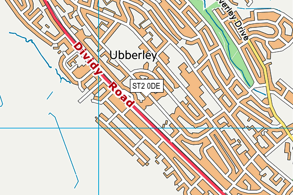 ST2 0DE map - OS VectorMap District (Ordnance Survey)