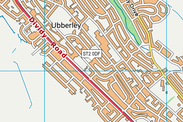 ST2 0DF map - OS VectorMap District (Ordnance Survey)