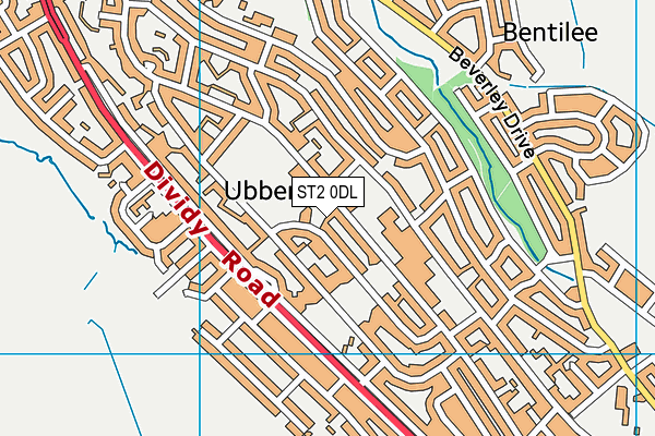 ST2 0DL map - OS VectorMap District (Ordnance Survey)