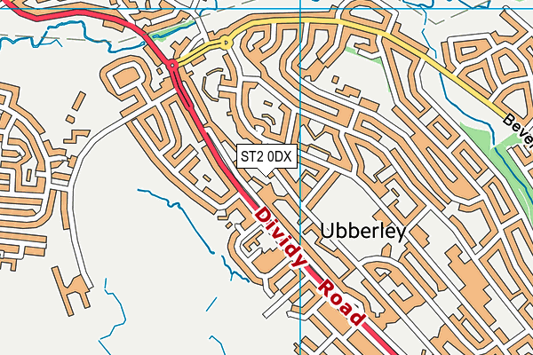 ST2 0DX map - OS VectorMap District (Ordnance Survey)