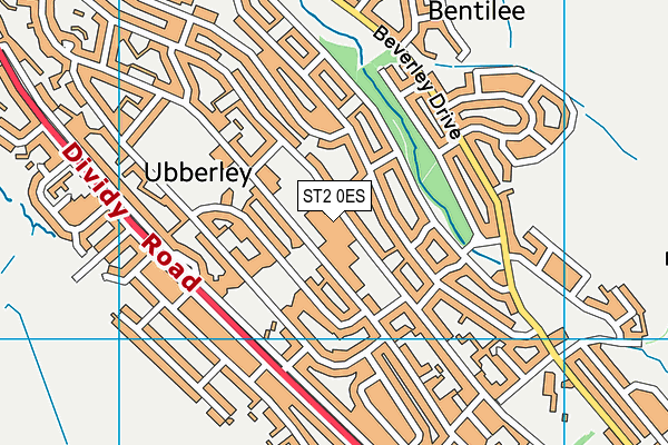 ST2 0ES map - OS VectorMap District (Ordnance Survey)