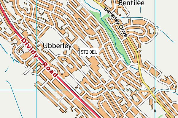 ST2 0EU map - OS VectorMap District (Ordnance Survey)