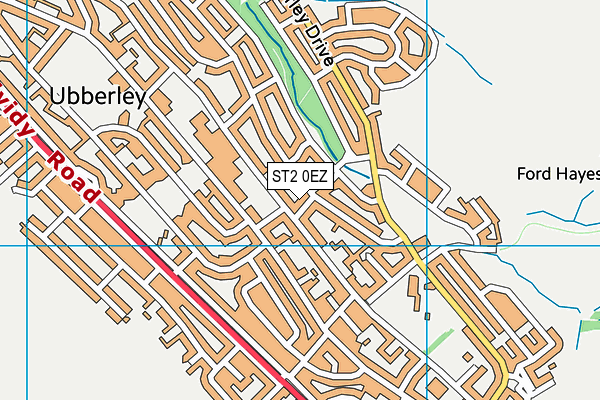 ST2 0EZ map - OS VectorMap District (Ordnance Survey)