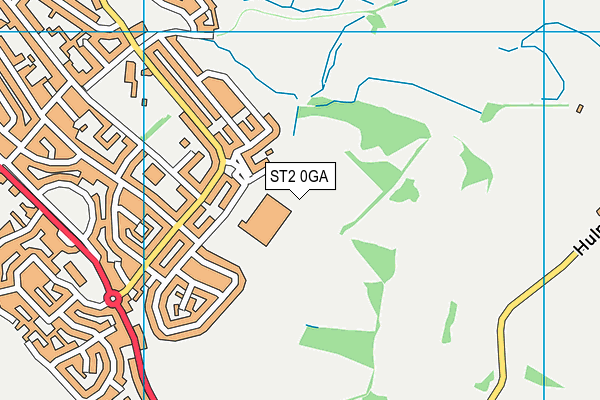 ST2 0GA map - OS VectorMap District (Ordnance Survey)