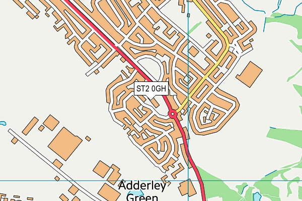 ST2 0GH map - OS VectorMap District (Ordnance Survey)