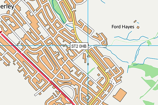 ST2 0HB map - OS VectorMap District (Ordnance Survey)