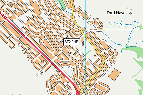 ST2 0HE map - OS VectorMap District (Ordnance Survey)