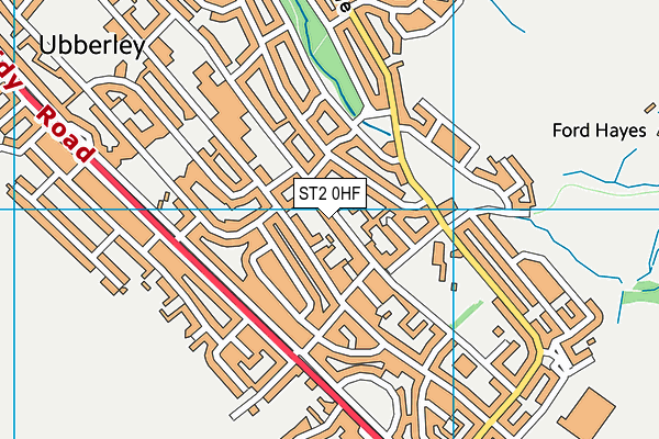 ST2 0HF map - OS VectorMap District (Ordnance Survey)