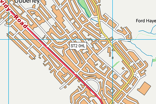 ST2 0HL map - OS VectorMap District (Ordnance Survey)