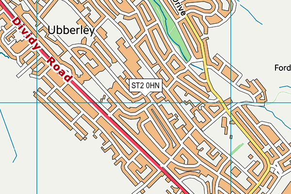 ST2 0HN map - OS VectorMap District (Ordnance Survey)