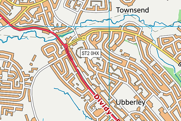 ST2 0HX map - OS VectorMap District (Ordnance Survey)