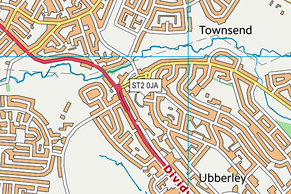 ST2 0JA map - OS VectorMap District (Ordnance Survey)