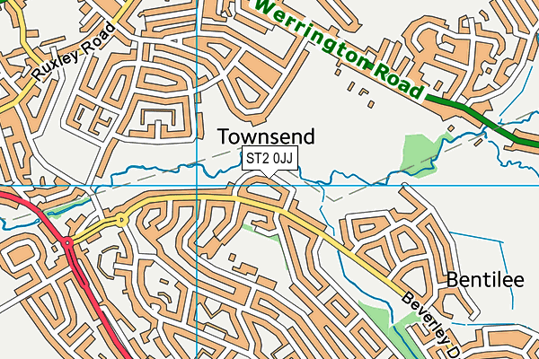 ST2 0JJ map - OS VectorMap District (Ordnance Survey)