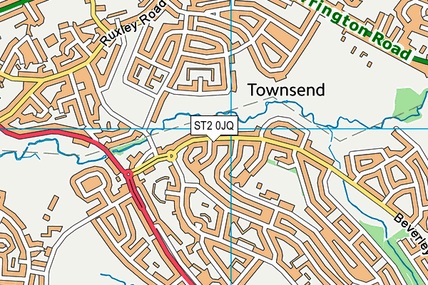 ST2 0JQ map - OS VectorMap District (Ordnance Survey)