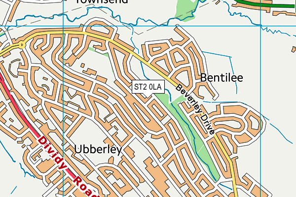 ST2 0LA map - OS VectorMap District (Ordnance Survey)