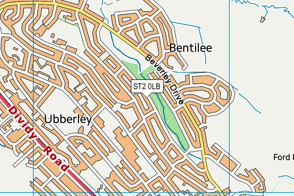 ST2 0LB map - OS VectorMap District (Ordnance Survey)