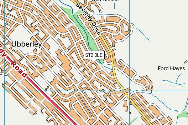 ST2 0LE map - OS VectorMap District (Ordnance Survey)