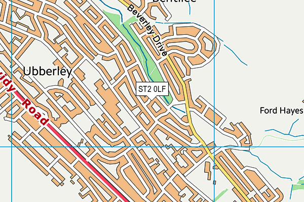 ST2 0LF map - OS VectorMap District (Ordnance Survey)