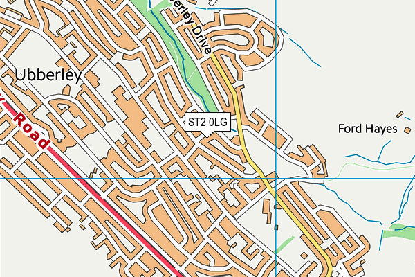 ST2 0LG map - OS VectorMap District (Ordnance Survey)