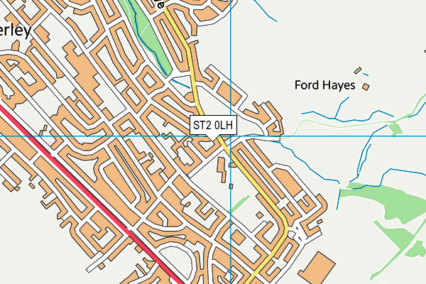 ST2 0LH map - OS VectorMap District (Ordnance Survey)