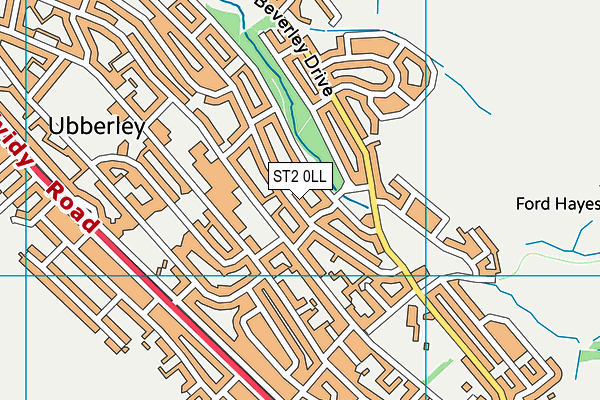 ST2 0LL map - OS VectorMap District (Ordnance Survey)