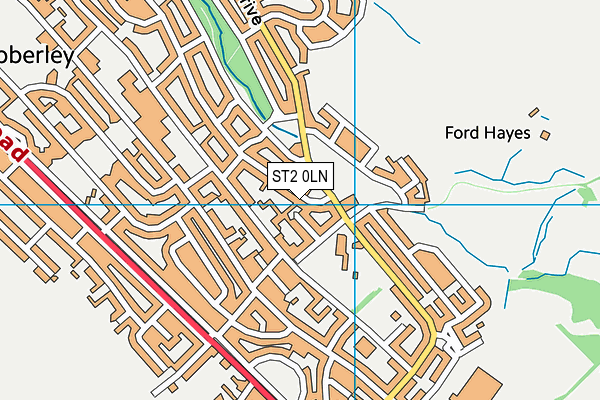 ST2 0LN map - OS VectorMap District (Ordnance Survey)