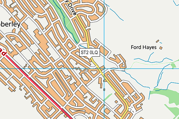 ST2 0LQ map - OS VectorMap District (Ordnance Survey)