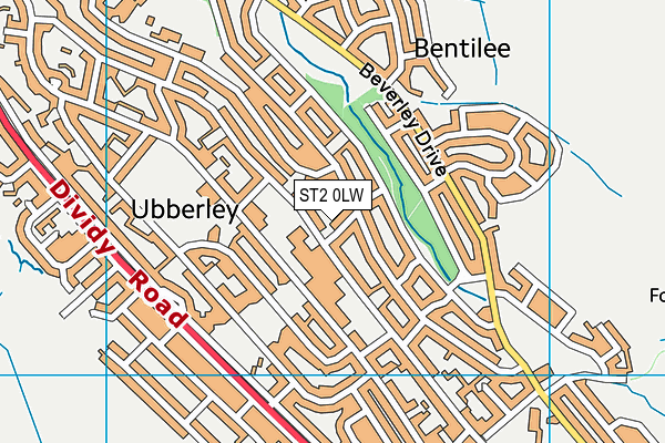 ST2 0LW map - OS VectorMap District (Ordnance Survey)