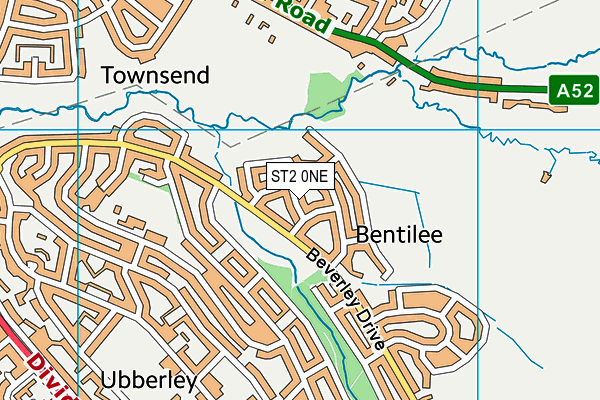 ST2 0NE map - OS VectorMap District (Ordnance Survey)