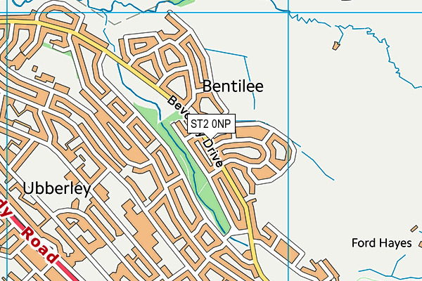 ST2 0NP map - OS VectorMap District (Ordnance Survey)