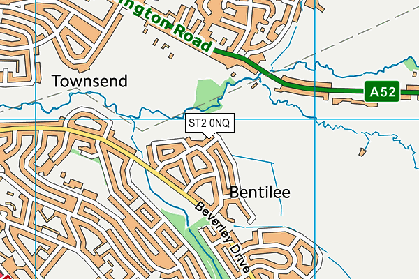 ST2 0NQ map - OS VectorMap District (Ordnance Survey)