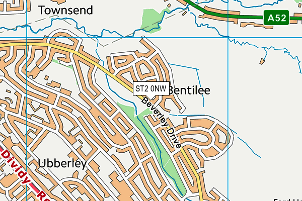 ST2 0NW map - OS VectorMap District (Ordnance Survey)