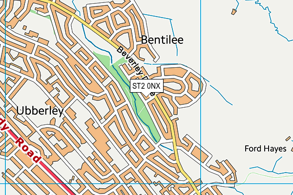 ST2 0NX map - OS VectorMap District (Ordnance Survey)